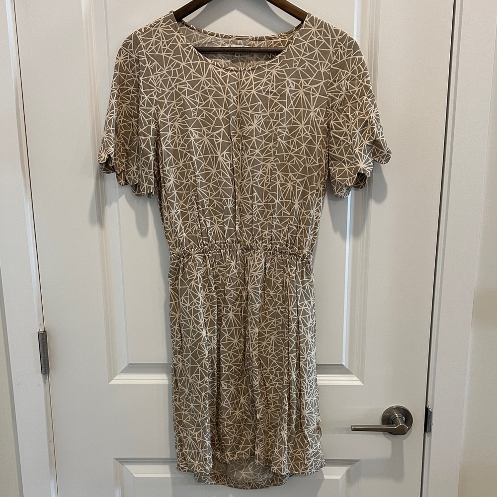 Madewell Broadway & Broome Geometric Patterned Grey Dress